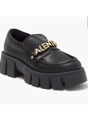 Valentino Garavani Black Leather Chunky Loafers